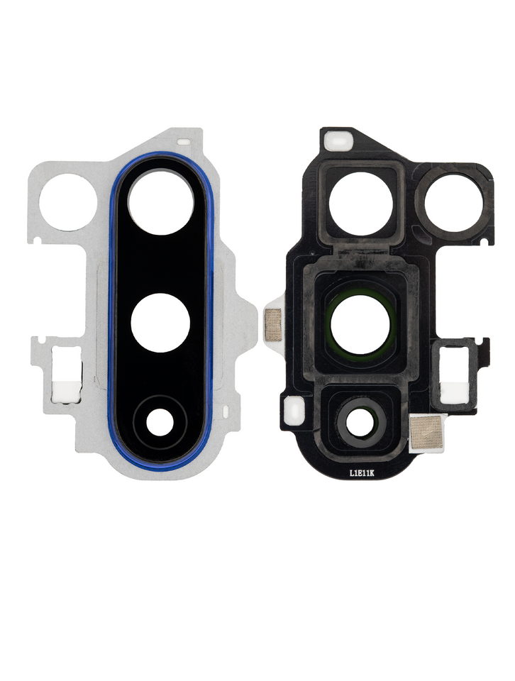 Ultramarine blue replacement back camera lens with bracket for OnePlus 8 Pro, showing the lens and mounting bracket.