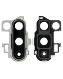 Onyx black replacement back camera lens with bracket for OnePlus 8 Pro, shown on a white background.