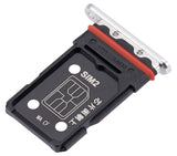 Dual SIM card tray for OnePlus 10 Pro in panda white, compatible replacement part for dual SIM card slot.