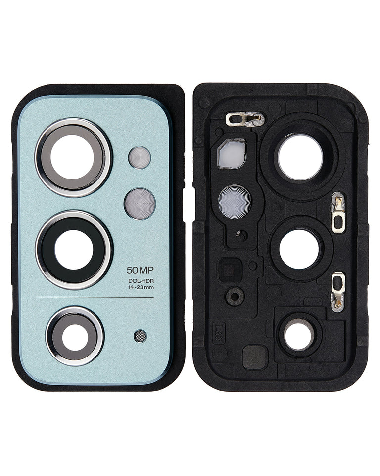 Replacement Back Camera Lens with Cover Bezel Ring Compatible for OnePlus 9RT 5G (Blue)