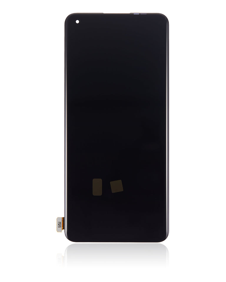 Refurbished OnePlus 11 OLED assembly without frame, showcasing the bright display with vibrant colors in various hues.