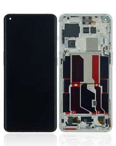 Refurbished OnePlus 10 Pro OLED assembly with Panda White frame, showing front display and replacement components.