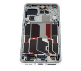 Refurbished OnePlus 10 Pro OLED assembly with Panda White frame, showing the screen and frame replacement for repair or upgrade.