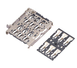 Dual SIM card tray replacement for OnePlus 10 Pro, OPPO Reno6, Reno7 Pro, and Find X5, showing two-piece set with metal components.