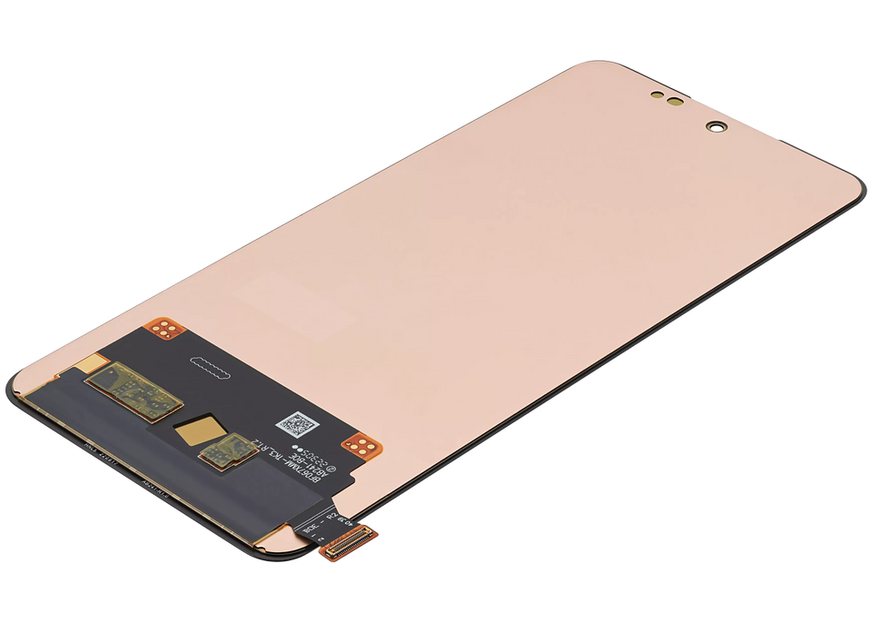 Refurbished OnePlus 10T OLED assembly without frame in various colors, showing a sleek, high-quality replacement screen.