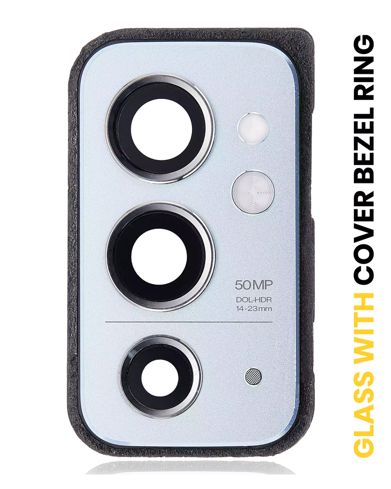 Replacement Back Camera Lens with Cover Bezel Ring Compatible for OnePlus 9RT 5G (Nano Silver)