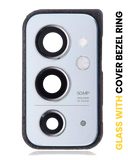 Replacement Back Camera Lens with Cover Bezel Ring Compatible for OnePlus 9RT 5G (Nano Silver)