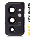 Replacement Back Camera Lens with Cover Bezel Ring Compatible for OnePlus 9RT 5G (Hacker Black)