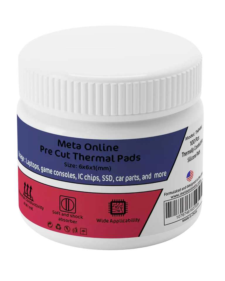 Replacement Pre-Cut Thermal Pads for Mosfet Coil (6 x 6 x 1 mm) Deviceadda