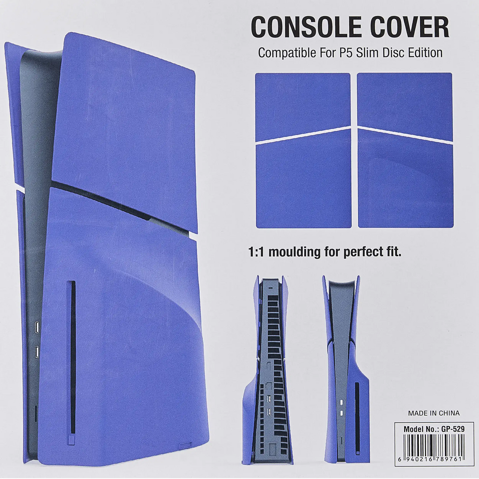Replacement Faceplate Cover Top and Bottom for Sony PlayStation 5 Slim Disc Edition (Deep Purple Blue)