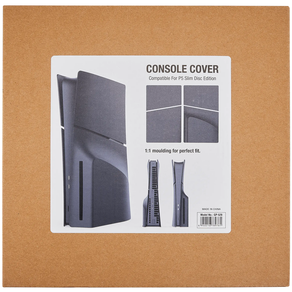 Replacement Faceplate Cover Top and Bottom for Sony PlayStation 5 Slim Disc Edition Black