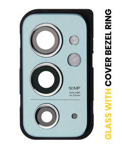 Replacement Back Camera Lens with Cover Bezel Ring Compatible for OnePlus 9RT 5G (Blue)