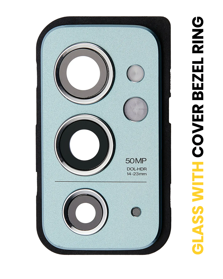 Replacement Back Camera Lens with Cover Bezel Ring Compatible for OnePlus 9RT 5G (Blue)