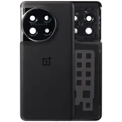 Replacement Back Cover Glass with Camera Lens Bracket for OnePlus 11 (Titan Black)