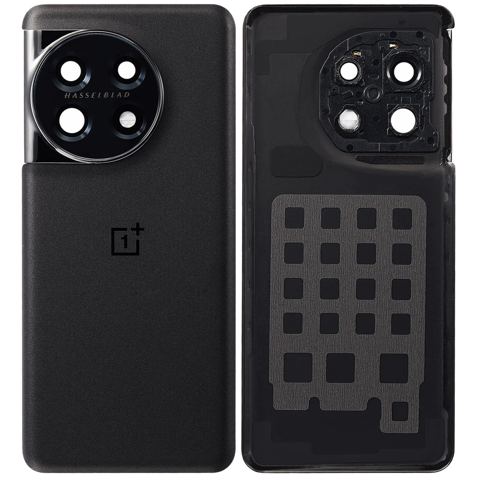 Replacement Back Cover Glass with Camera Lens Bracket for OnePlus 11 (Titan Black)