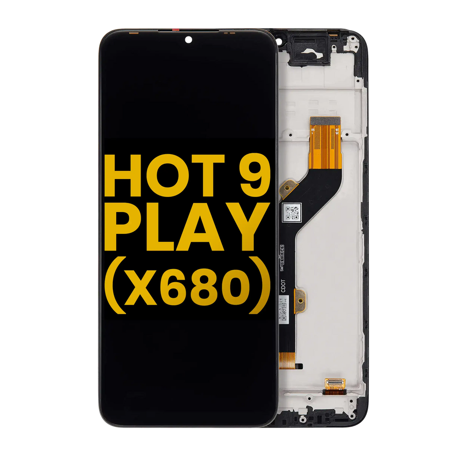 LCD Assembly With Frame For Infinix Hot 9 Play (X680) (Refurbished) (All Colors)